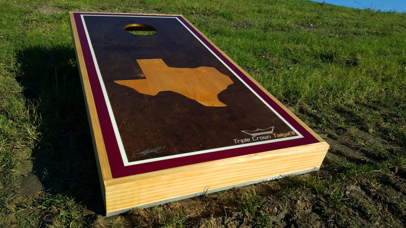 Waterproof Texas Cornhole Boards Triple Crown Tailgate