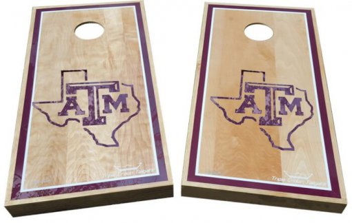 Weatherproof Aggie Cornhole Boards with Texas Outline