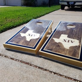 Custom Texas Inlay Cornhole Boards