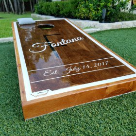 Family Fontana Wedding Cornhole Board